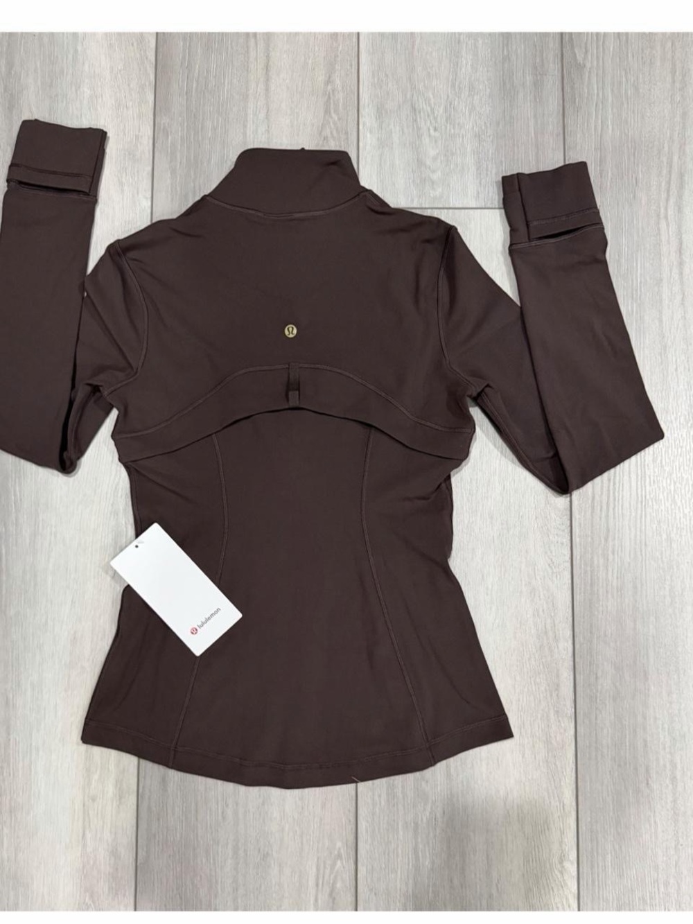 lululemon Define Jacket Nulu in Mahogany Muse Brown with Gold Accent Zippers. - Picture 7 of 11